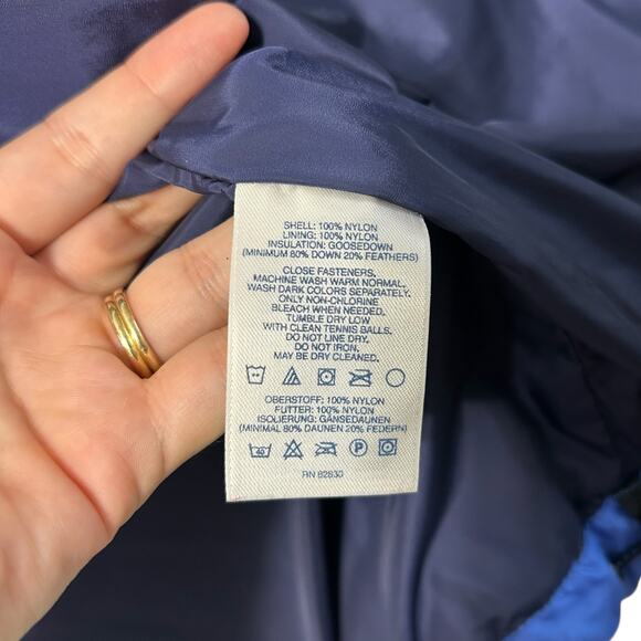 Lands' End Goose Down Full Zip Puffer Vest Men's Sz M Blue Outdoors Gorpcore - Picture 5 of 7